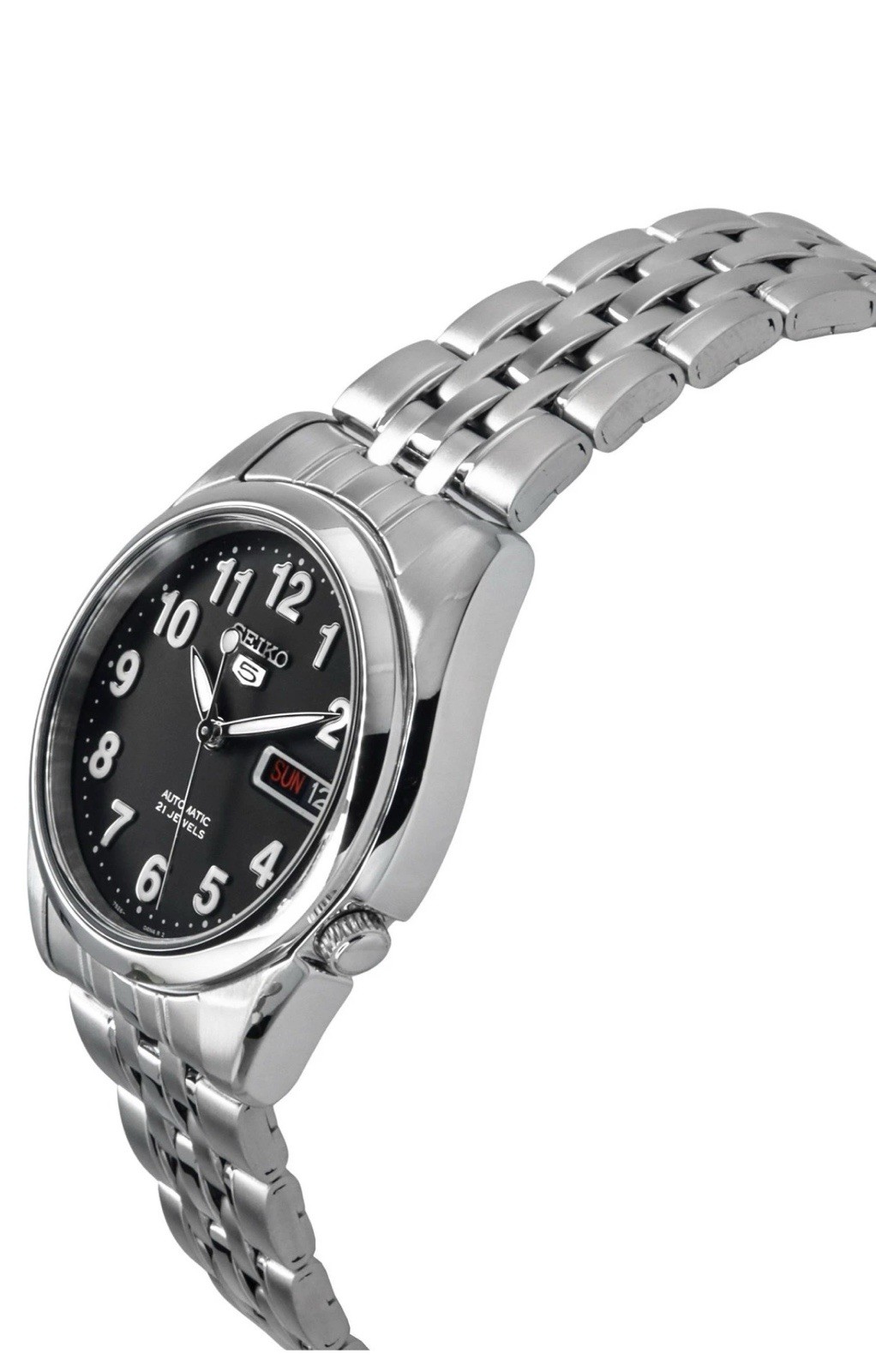 Seiko 5 Automatic SNK381K1 Mens Watch 21 Jewel Black Dial Day/Date Analog 30M