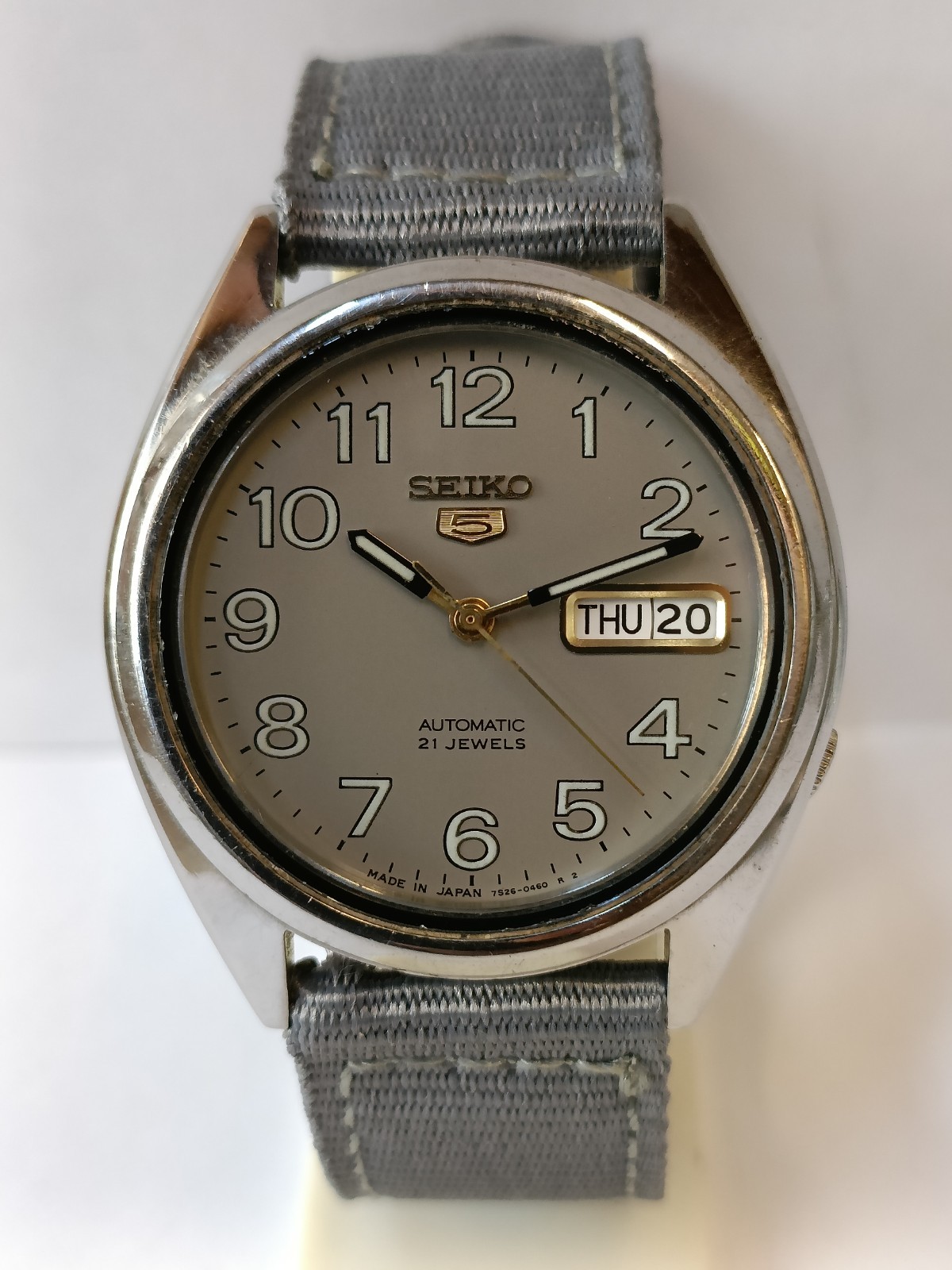 VINTAGE SEIKO 5 AUTOMATIC GRAY DIAL 7S26-3180 JAPAN MEN’S WORKING CONDITION