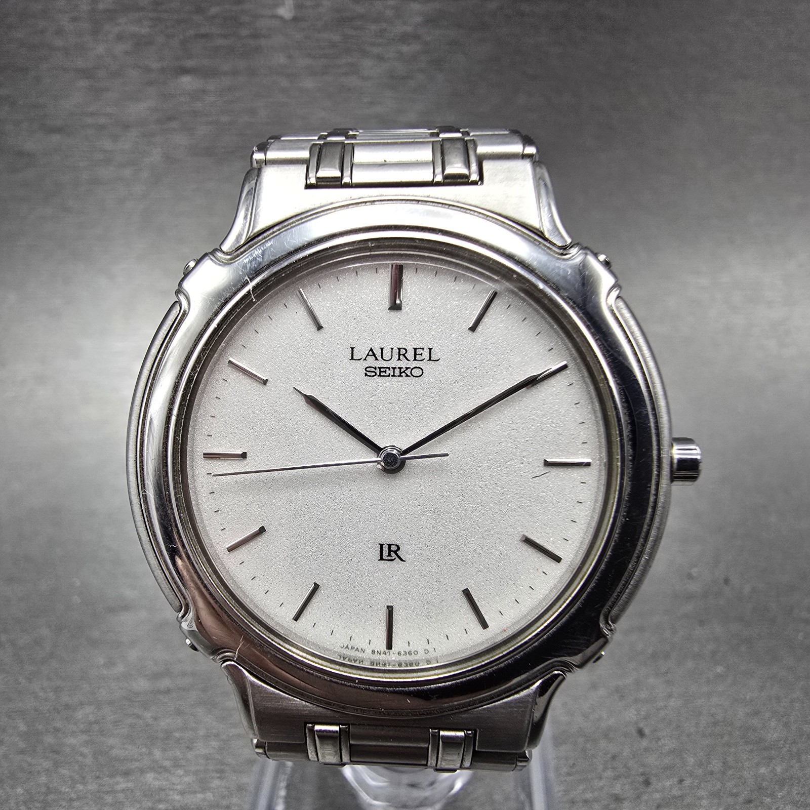 Seiko Laurel Watch Men 34mm White Dial Silver Tone Round 8N41-6240 New Battery