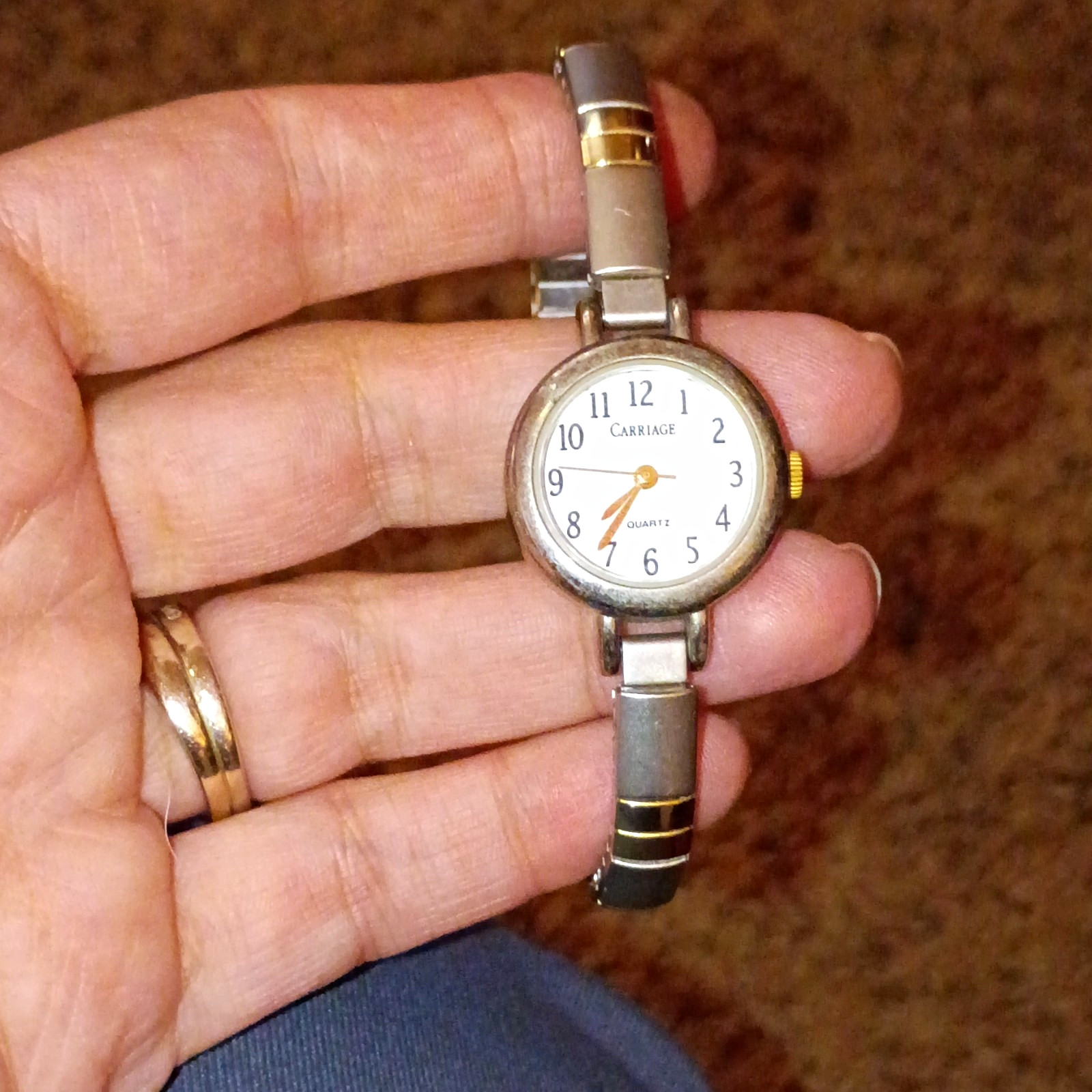 Timex Carriage Women’s Dress Quartz Analog Two-Tone Steel Bracelet Watch