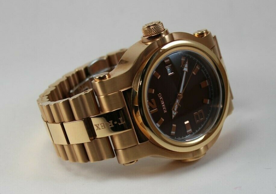 Men’s Renato T-Rex Watch, Swiss RONDA 515, Brown Dial in Rose Case and Band   
