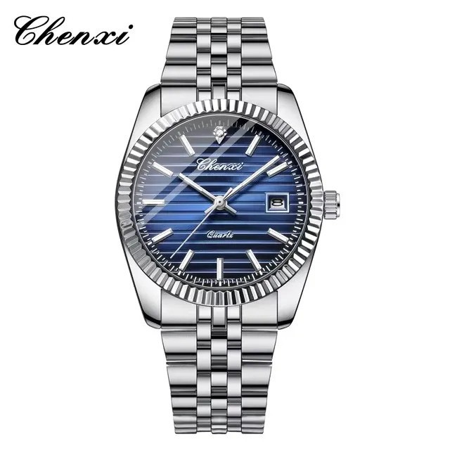 CHENXI Men’s Quartz Watch Stainless Steel Round Dial Fashion Casual Wristwatch