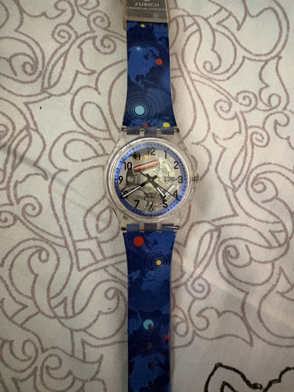 Swatch Watch Zurich Financial Services SKK103Z Swiss Skeleton Vintage Watch