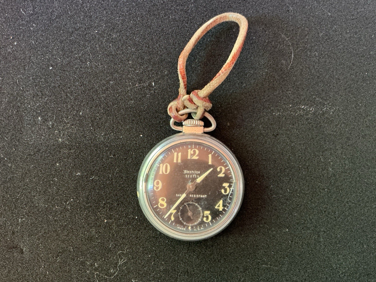 Vintage Westclox Scotty Pocket Watch Manual Wind USA Silver Tone Mens 50mm