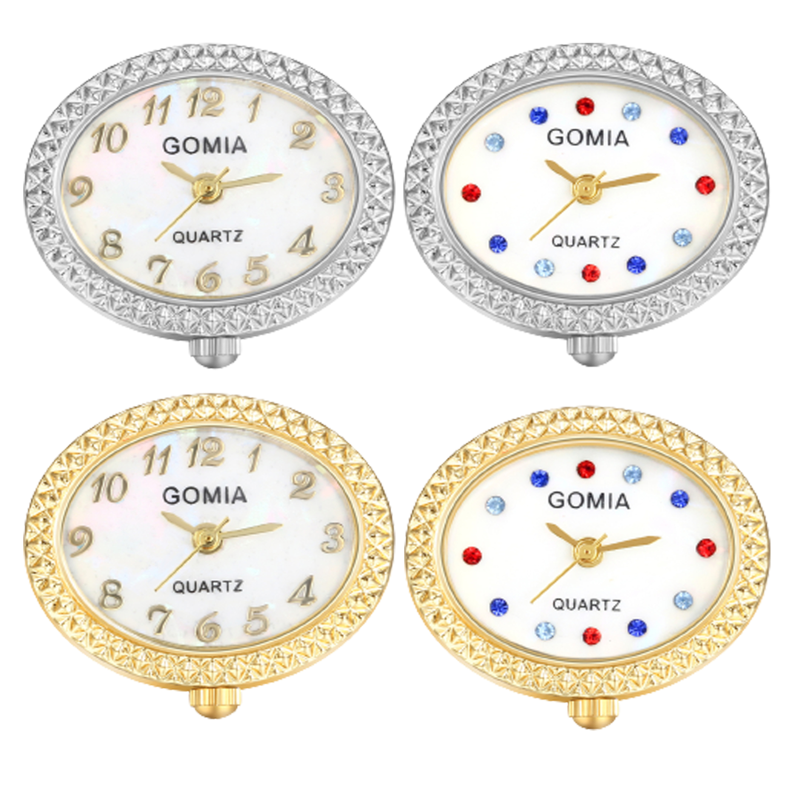 Fancy Oval Finger Ring Watch Quartz Adjustable Rhinestone Dial Women Girls Gift