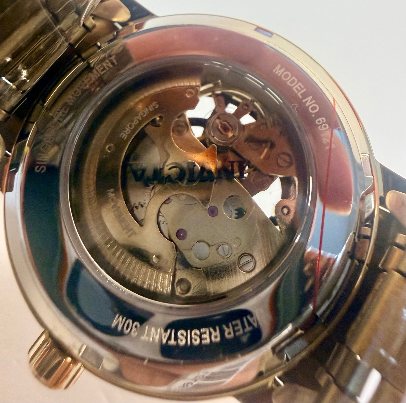 69121 Invicta Objet D Art Arcalis Automatic Men Gold Skeleton Dial Watch 42.5mm