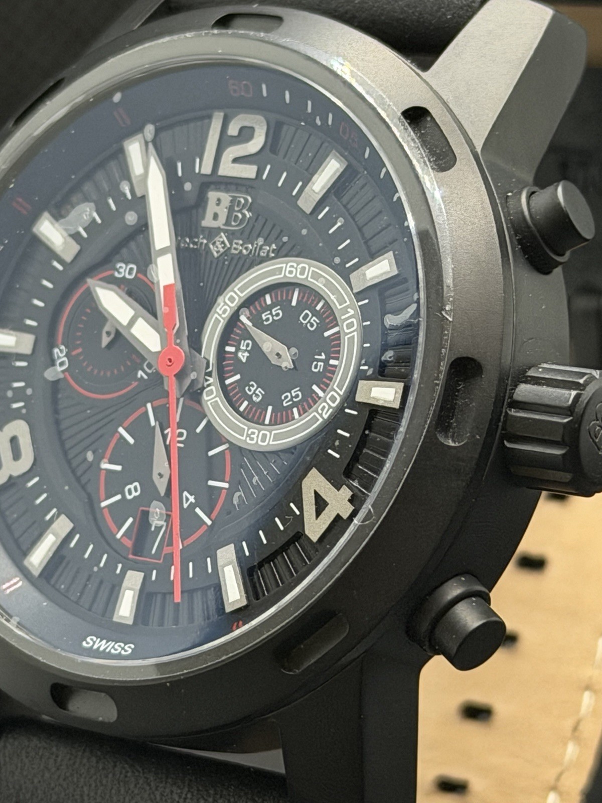 Buech & Boilat Baracchi 949517 Chronograph 46mm Swiss Ronda 5030.D NIB