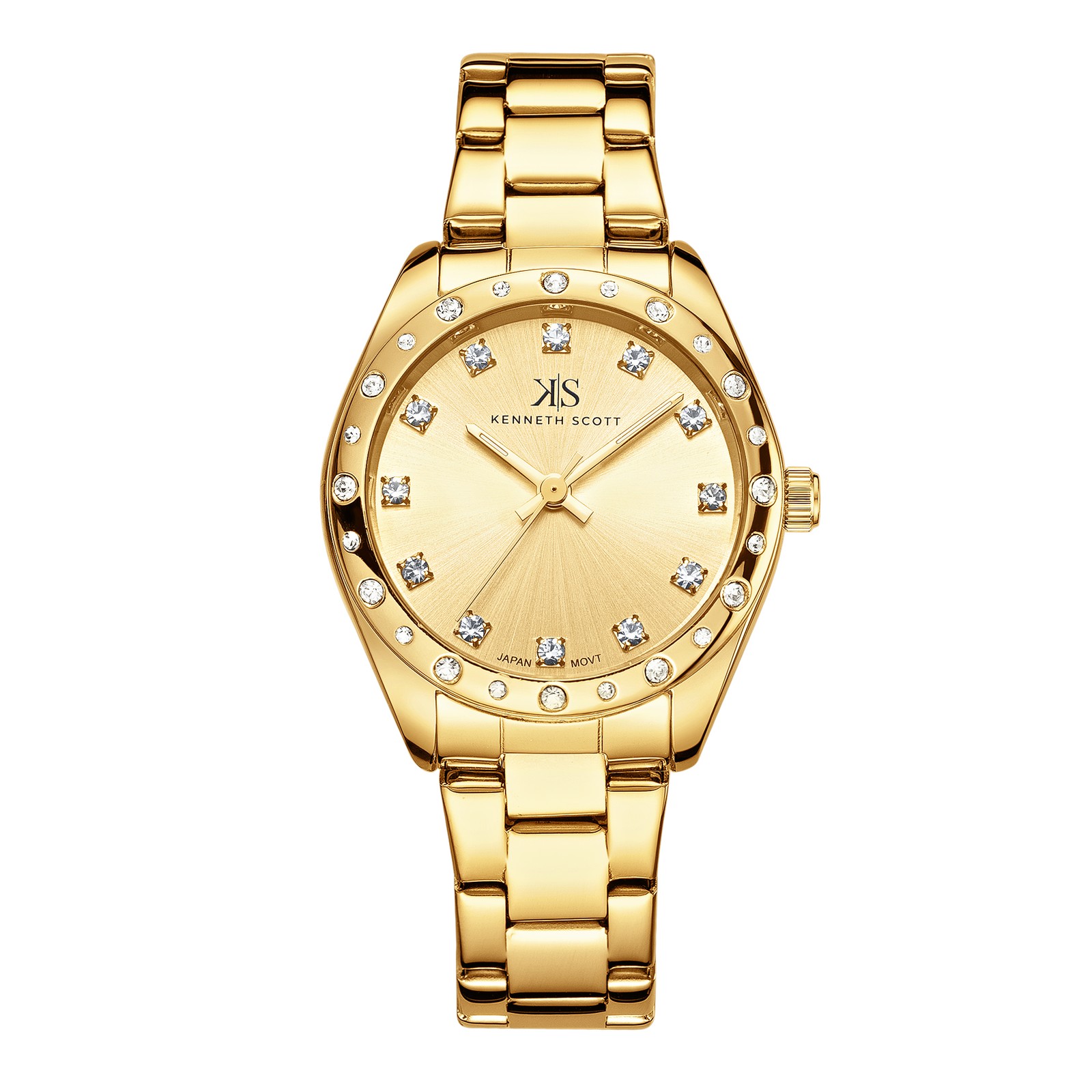 Kenneth Scott Women’s Analog Watch | Gold Dial, 33mm, 30 m (3 ATM)