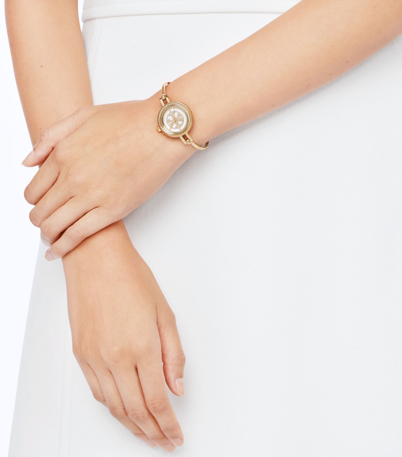 Tory Burch Gigi Small Gold Bangle Watch Gift Set Interchangeable Bezels TBW2100