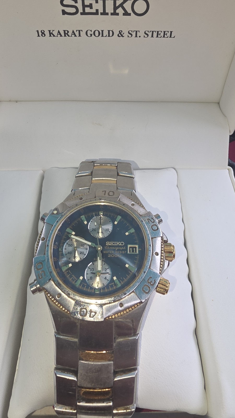 Vintage Seiko 7T32-6M49 Chronograph Alarm Men’s Wrist Watch Japan Rare 100m