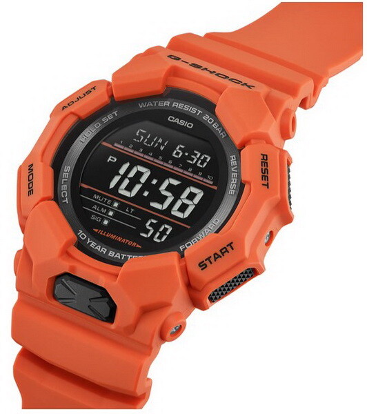 Casio G-Shock GD010-4 World Time 10 Year Battery Digital Orange Watch