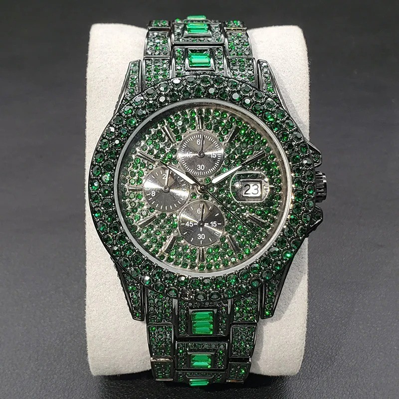 Green Diamond Watch For Men Luxury