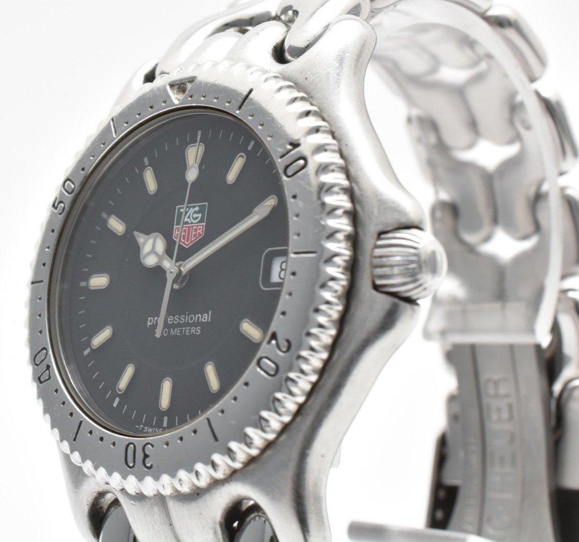 Vintage TAG HEUER Sel Professional WG1114-K0 Date Black Dial Men’s Watch [Exc+5]