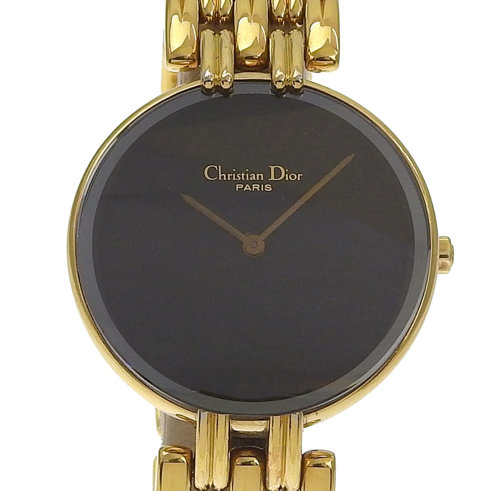 Dior Bakira Watches 46 154-2 blackDial Plated Gold Quartz Analog display Women