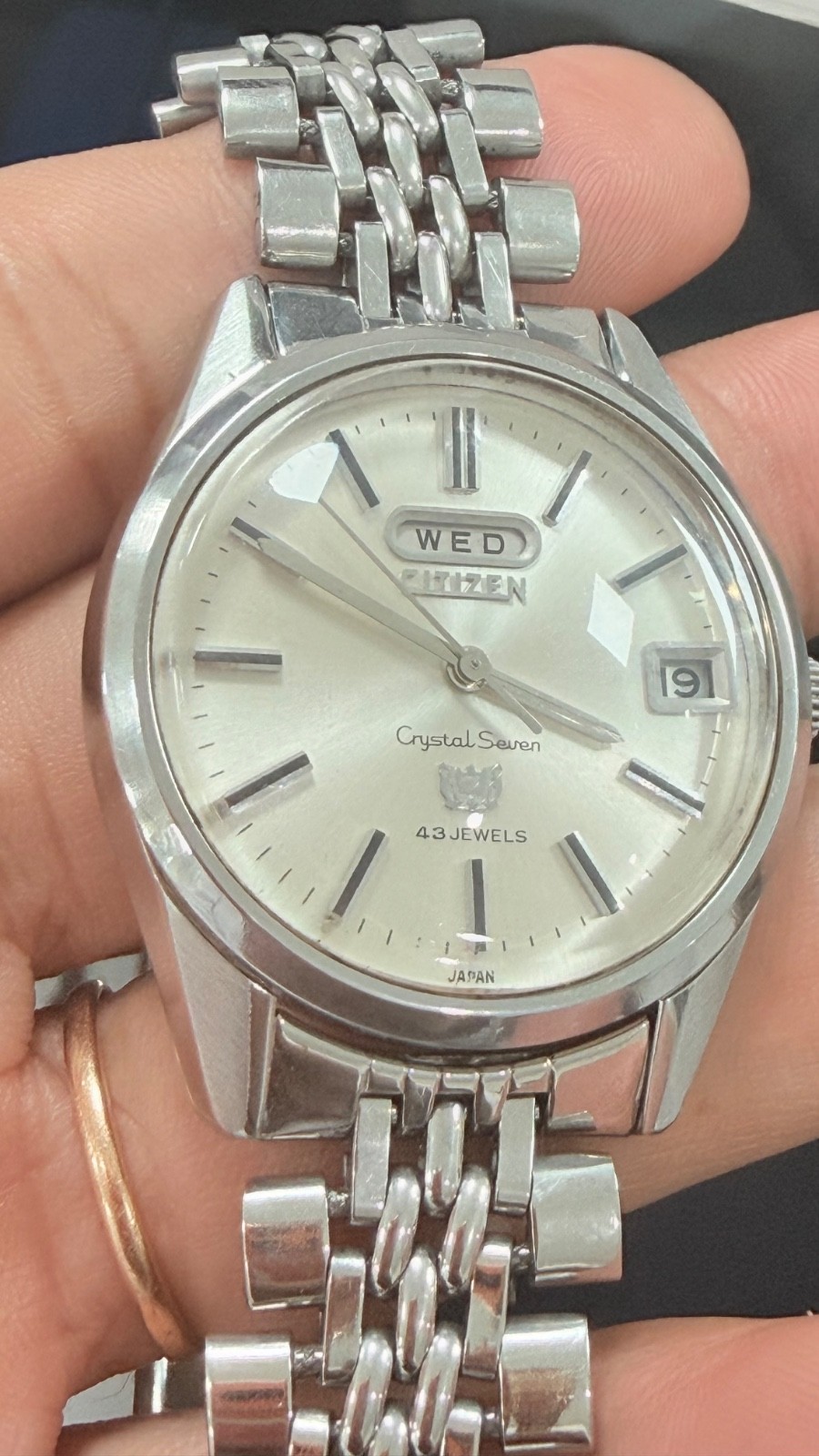 RARE Vintage Citizen Crystal Seven 43 Jewels Automatic ACSS 2924-Y Original Brac