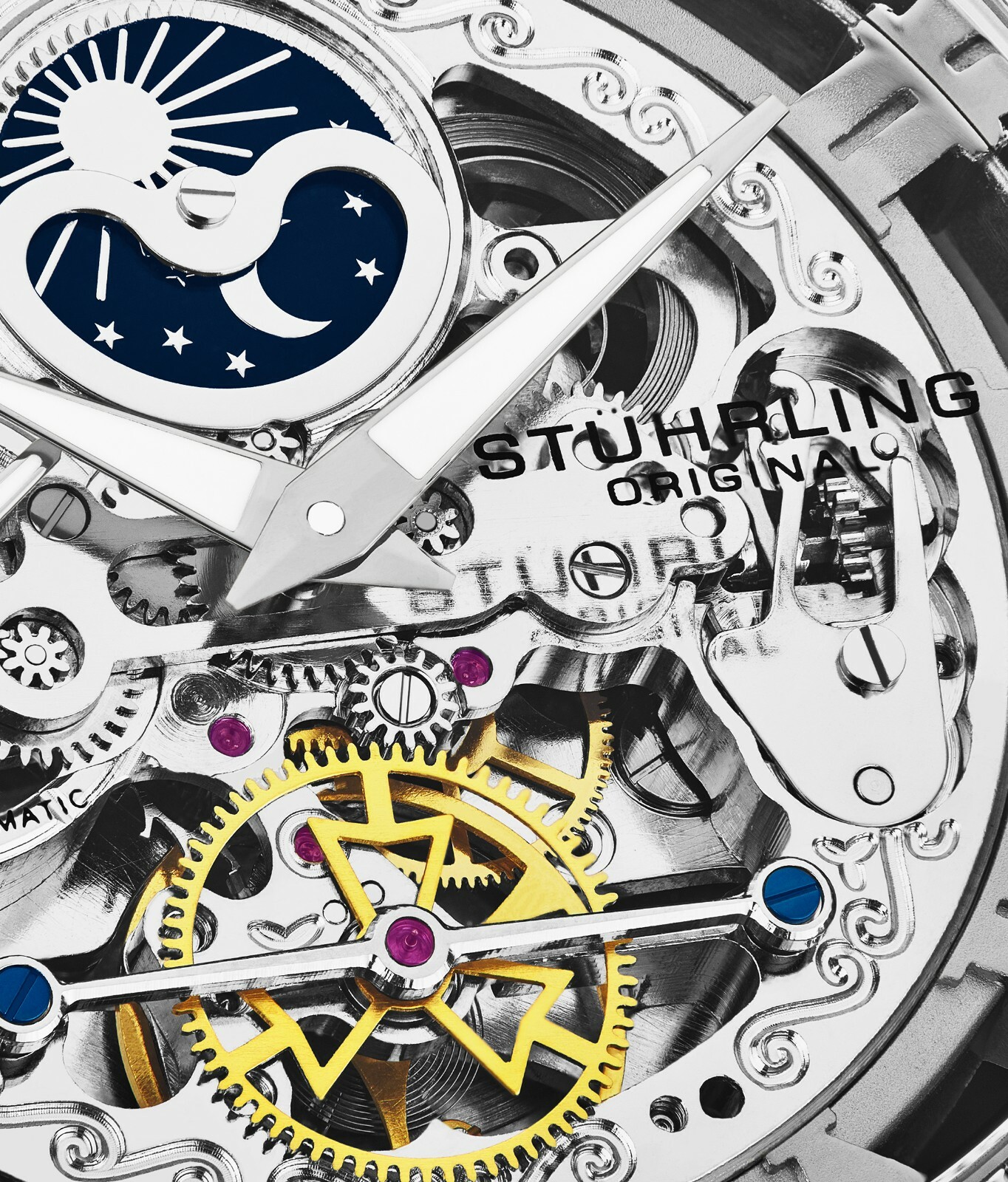 Stuhrling 3922 1 Special Reserve Automatic Dual Time Stainless Steel Men’s Watch