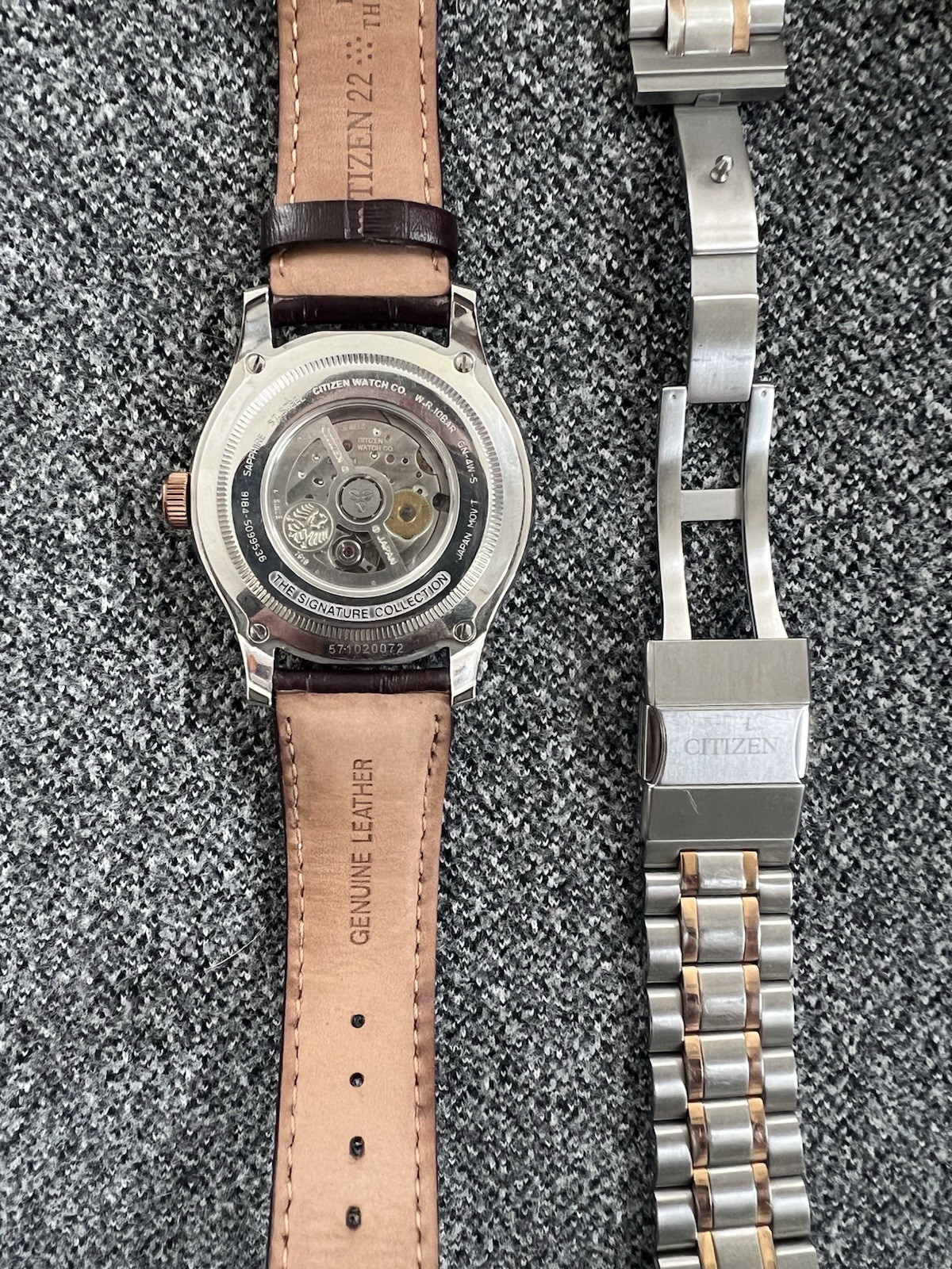 Citizen Signature Collection Automatic 40mm 100m Black Dial Brown Leather Date