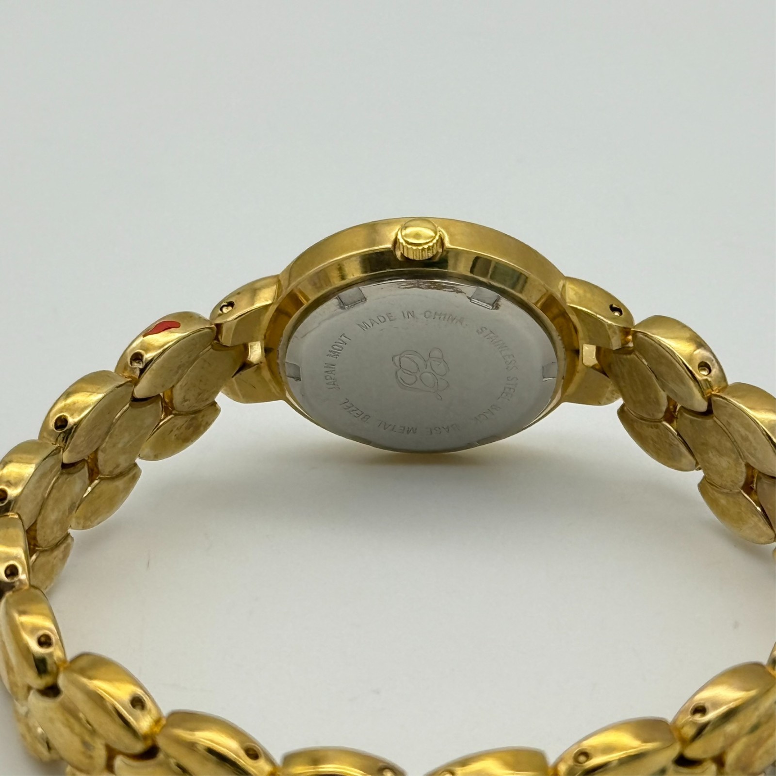 Women’s ELIZABETH TAYLOR White Diamonds Gold Tone Bracelet Watch, 27mm, Runs