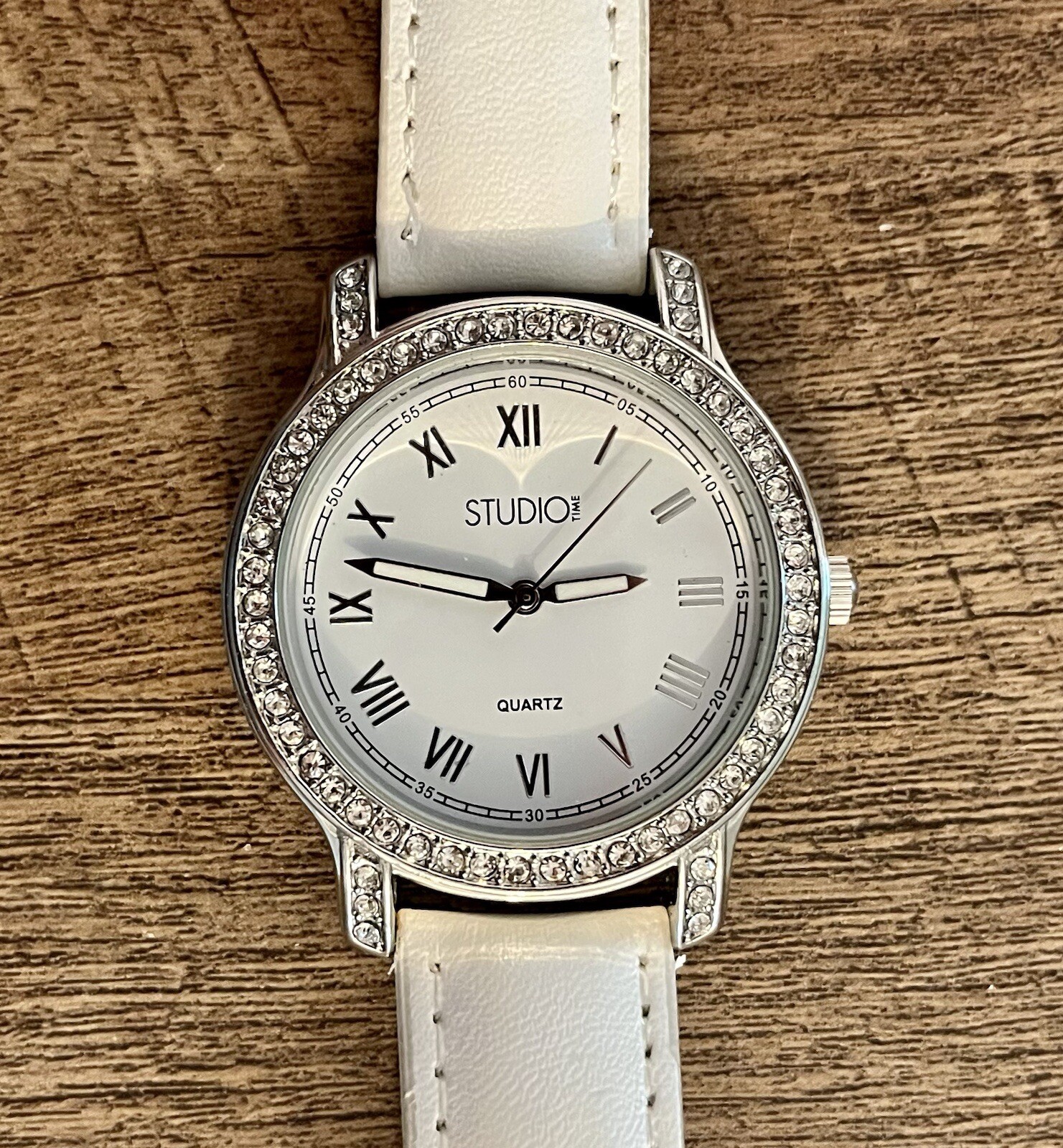 Women’s STUDIO 1 Watch With Rhinestones. Made In Singapore. Works Fine.