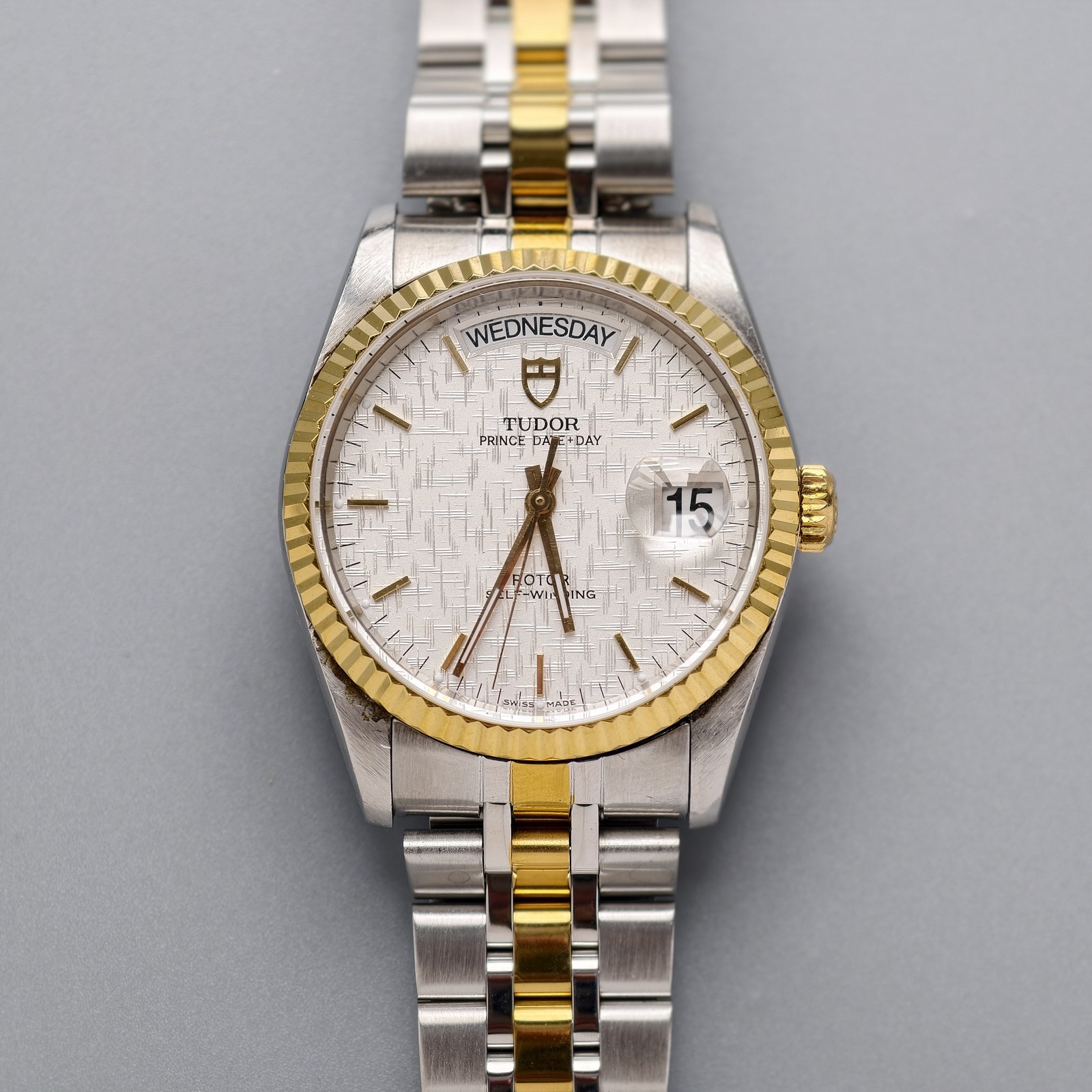 Tudor White Linen Dial Prince 76213 Date Men’sWatch Automatic 36mm Gilding Scale
