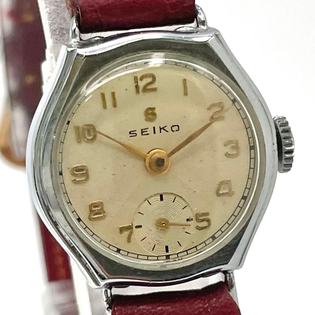 Seiko S-Mark Manual Wind Watch White Small Seconds Vintage Japan 071613