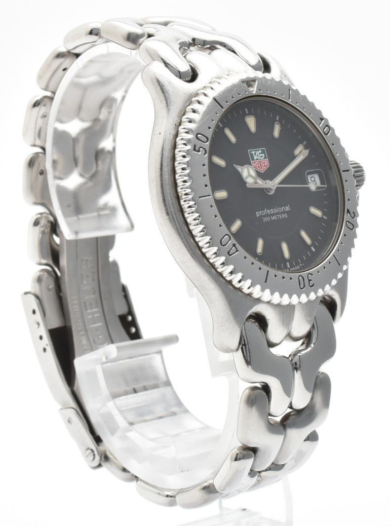 Vintage TAG HEUER Sel Professional WG1114-K0 Date Black Dial Men’s Watch [Exc+5]