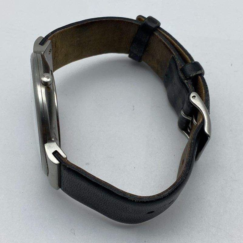 Skagen Denmark 141216 Men’s Stainless Steel Watch Black Leather Band 39mm