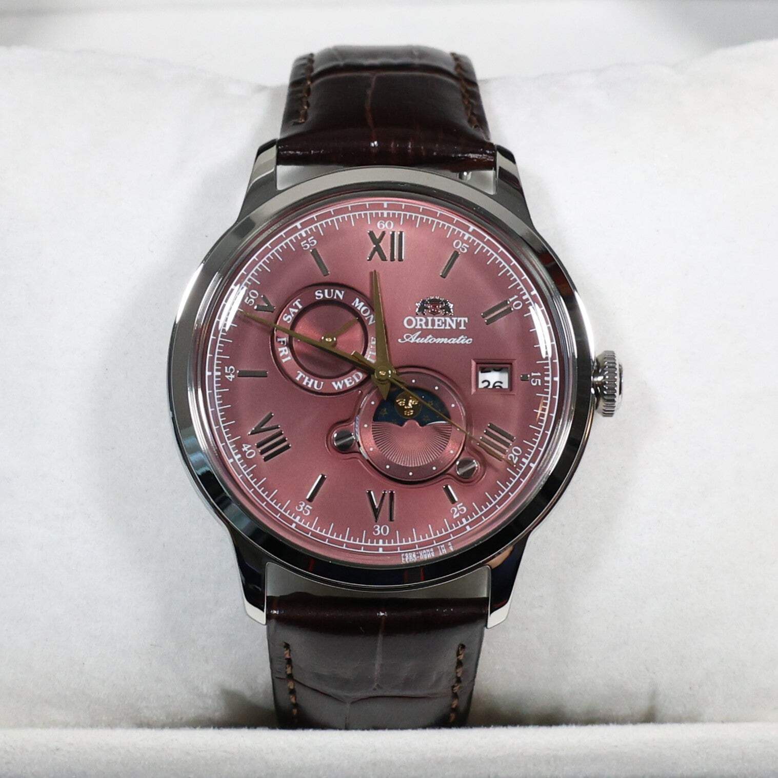 Orient Automatic Sun and Moon Red Dial Men’s Watch RA-AK0807R