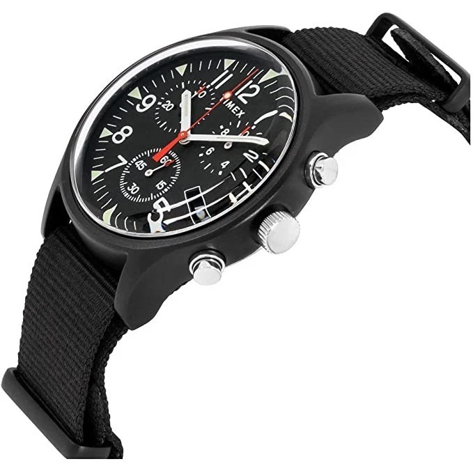 New Timex MK1 Aluminum Chronograph 40mm Fabric Strap Watch TW2R67700