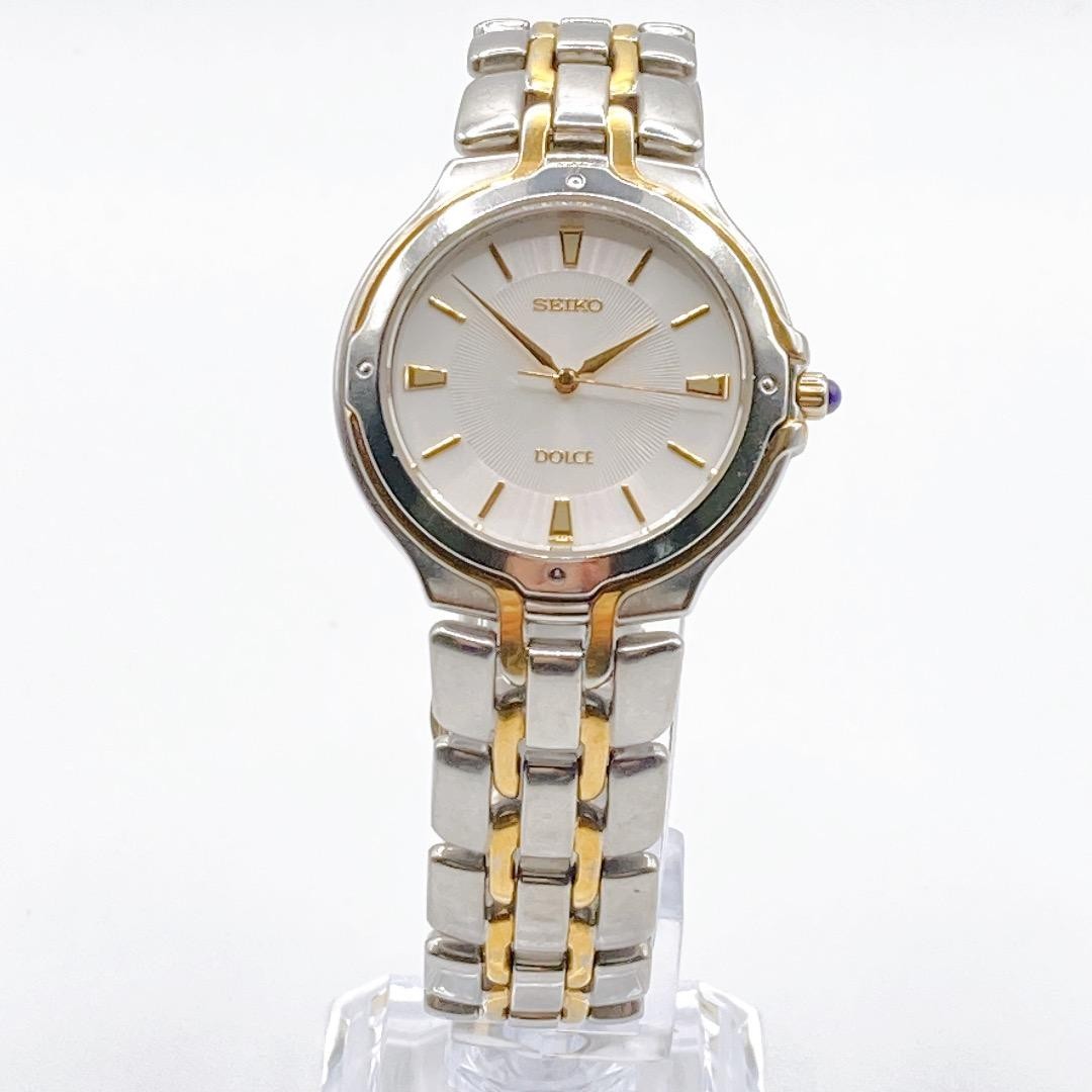SEIKO DOLCE Men’s Watch Quartz 8J41-6150 Silver Gold Dial 33.4mm Wrist 18cm