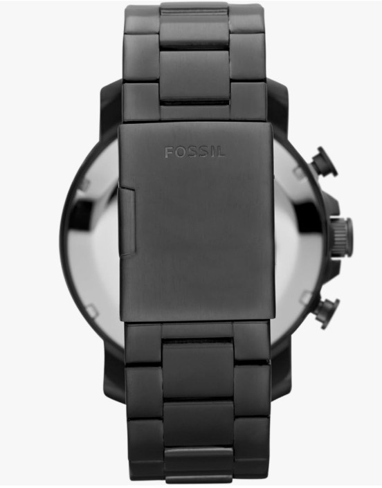 Fossil Men’s Nate Quartz Watch, Oversized Stainless Steel Chronograph Watch