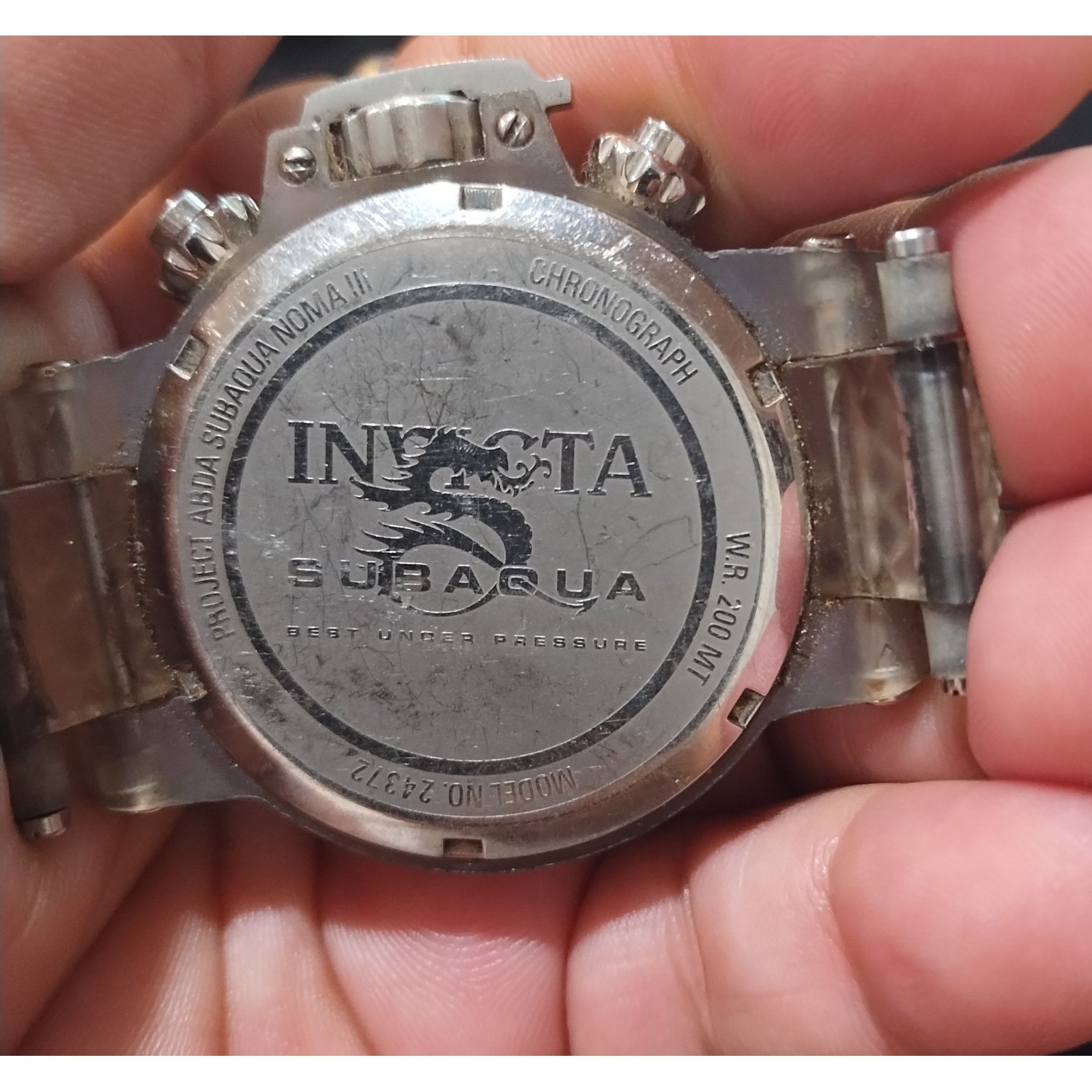 Invicta Subaqua Noma III Chronograph Watch 24372 Silver Gold Translucent 50mm