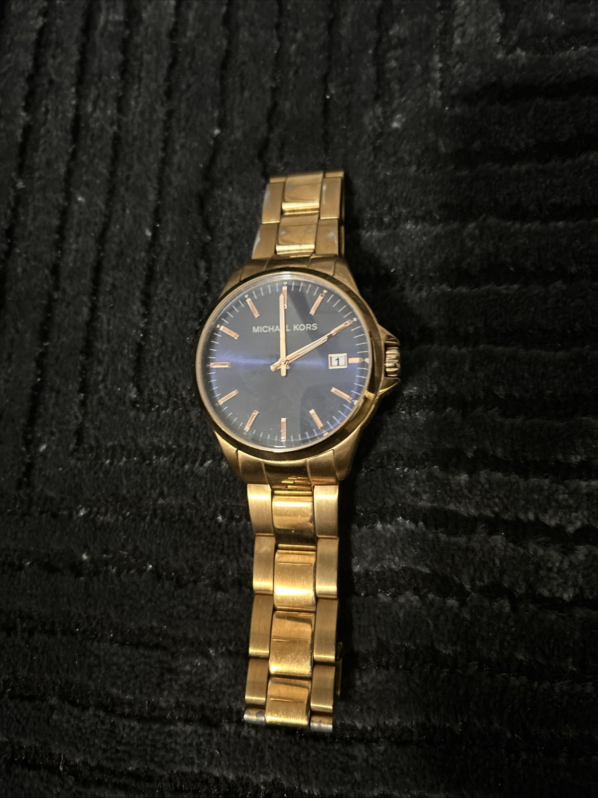 Michael Kors MK8286 Lexington Chronograph Black Dial Gold-tone Men’s Watch RARE