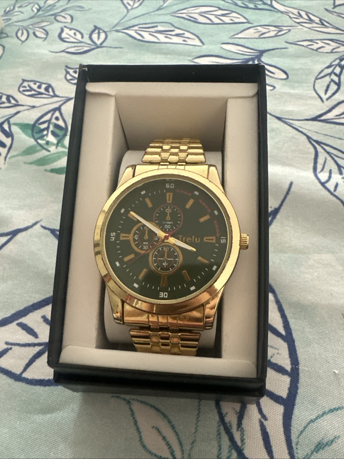 Gold Plated Watch With Box. Sign Of Use But Still In Good Condition