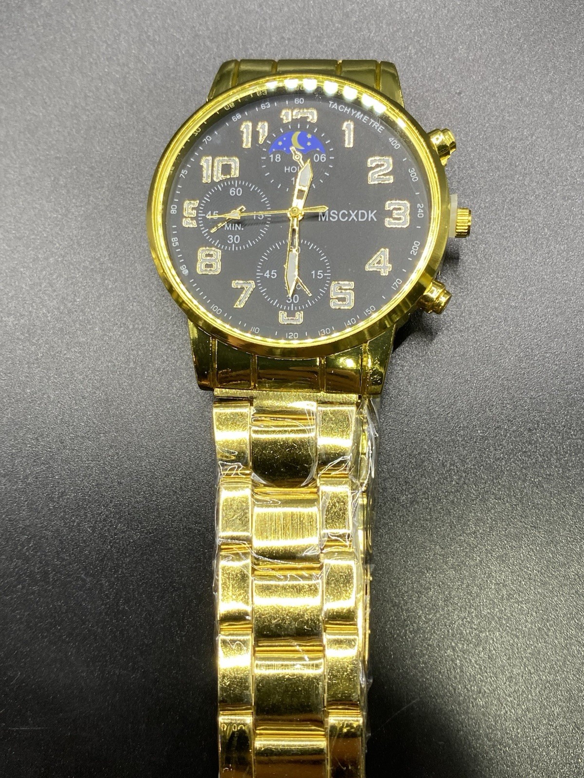 Gold Tone Stainless Steel Quartz Watch Casual Sport Design MSCXDK