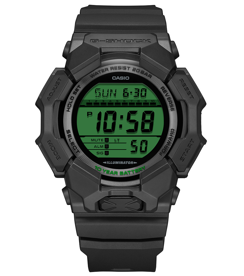 Casio G-Shock Mens Digital Watch with Green Dial and Black Strap GD-010BEG-1ER