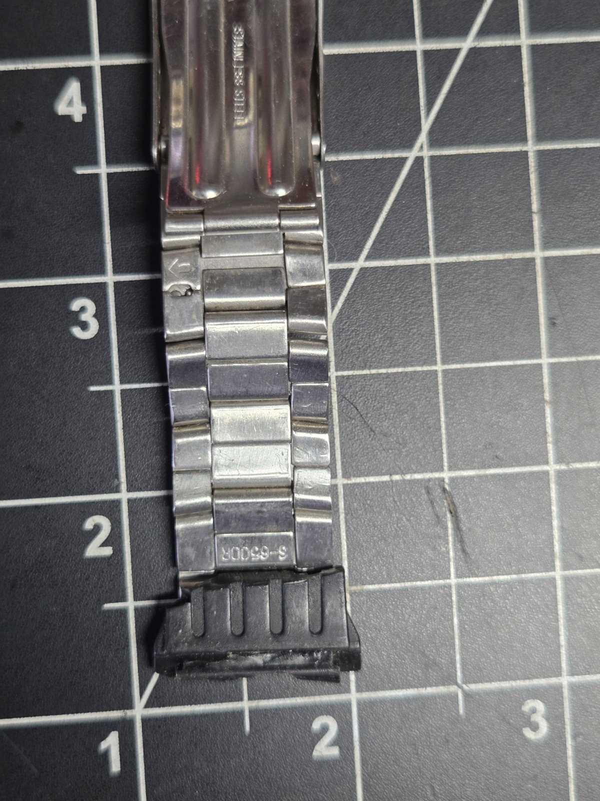 vtg casio watch band s6500r steel chrome alarm chrono end links