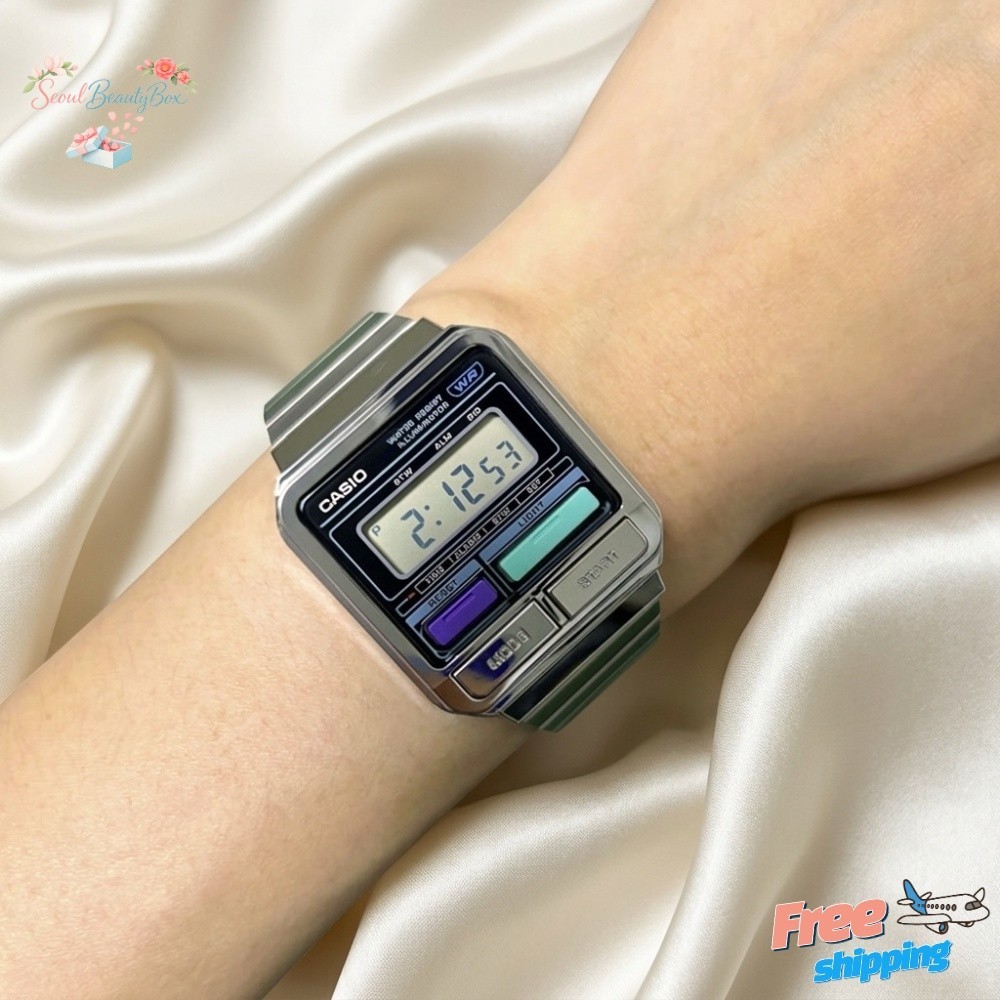 Casio Vintage A120WE-1A Digital Watch Unisex Retro Chrome Stainless Steel New
