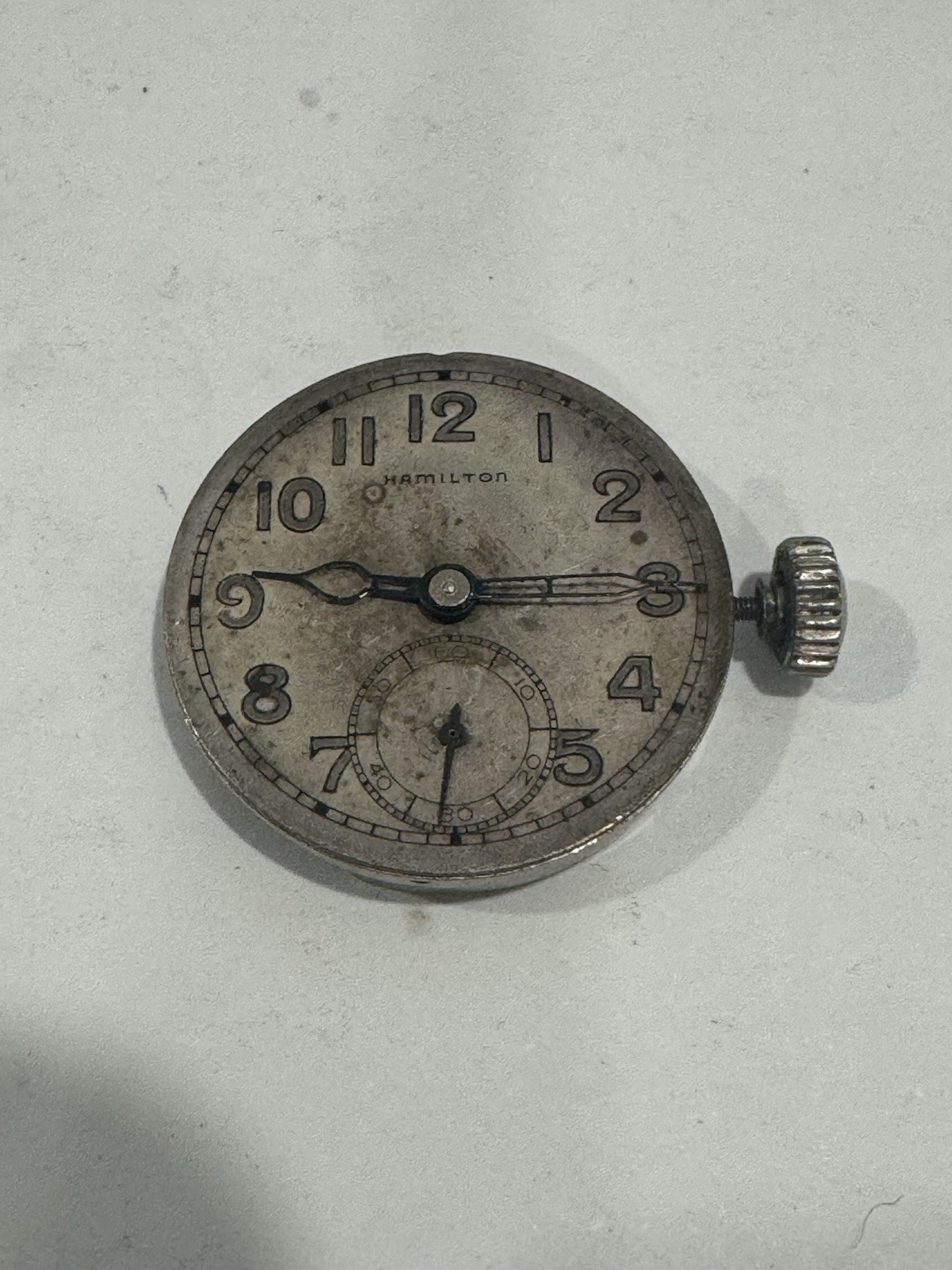 Vintage Hamilton 987A Military Ord Dept. WW2–Runs-32mm