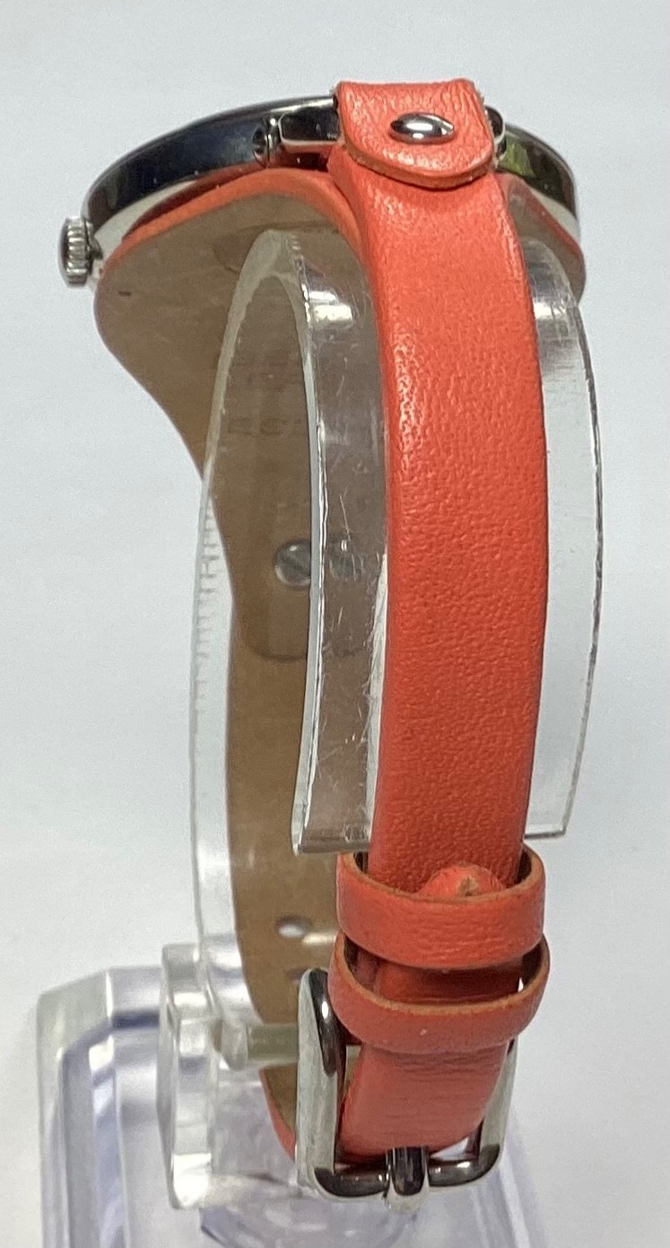 Fossil Georgia Womens Watch ES3219 Silver Orange Leather Equestrian New Battery