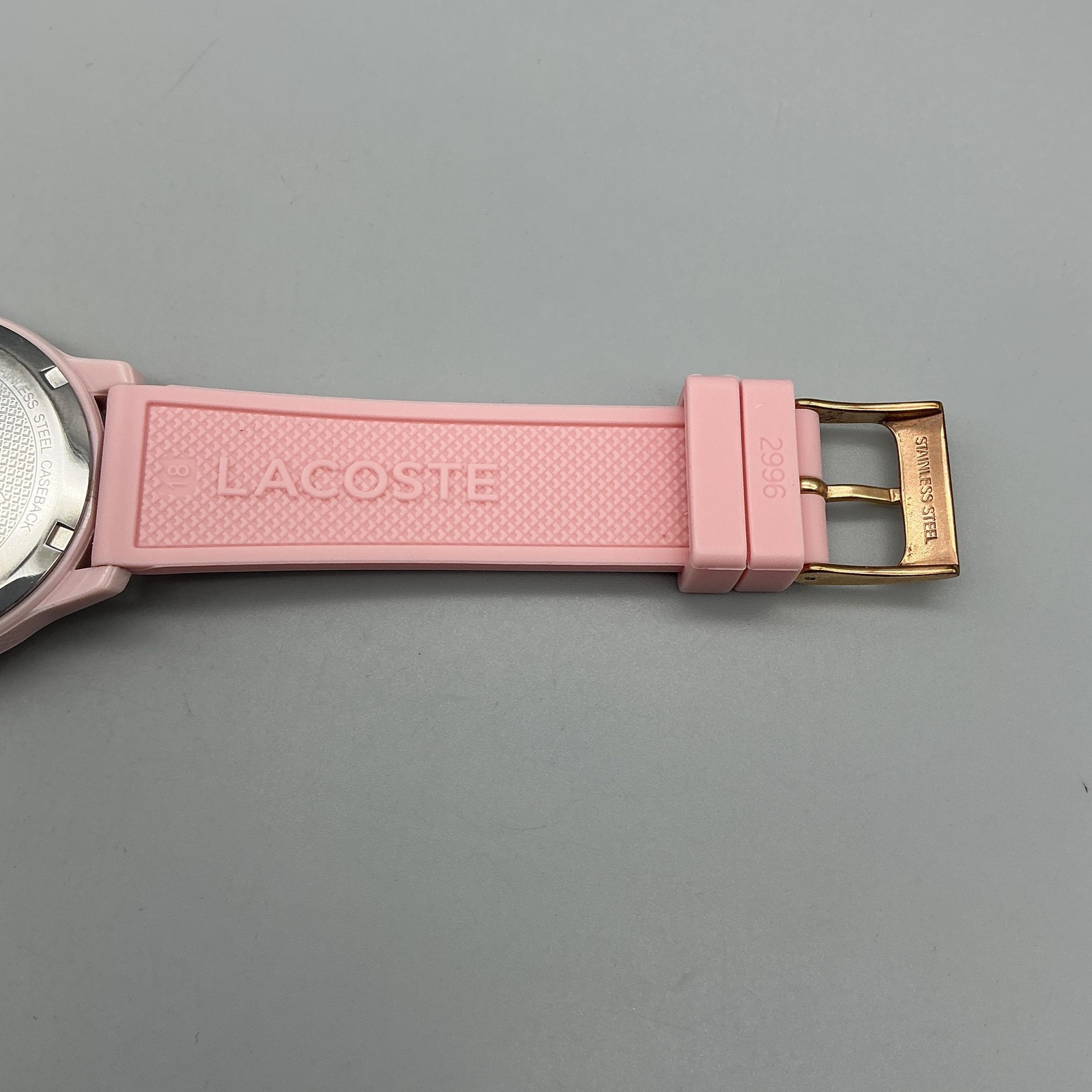 Lacoste Monochrome Womens Watch 36mm Pink Silicone LC.112.3.29.2930 New Battery