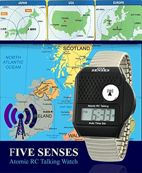 Five Senses Atomic Top Button English Talking Watch for Seniors Blind Low Vision