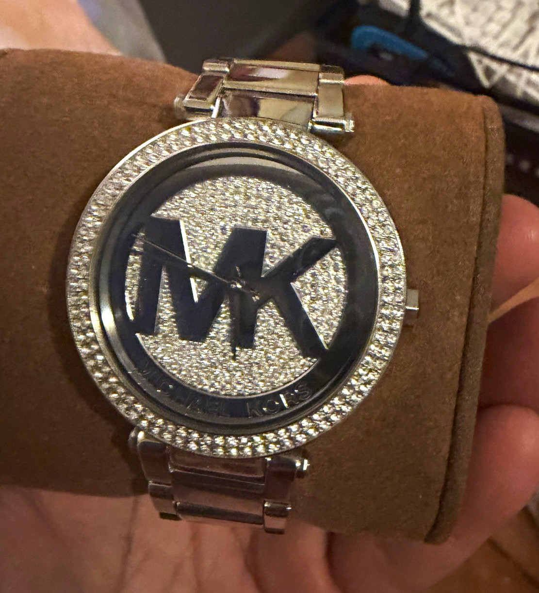 Michael Kors MK Women’s Quartz Analog Crystal Bezel Silver SS Bracelet Watch