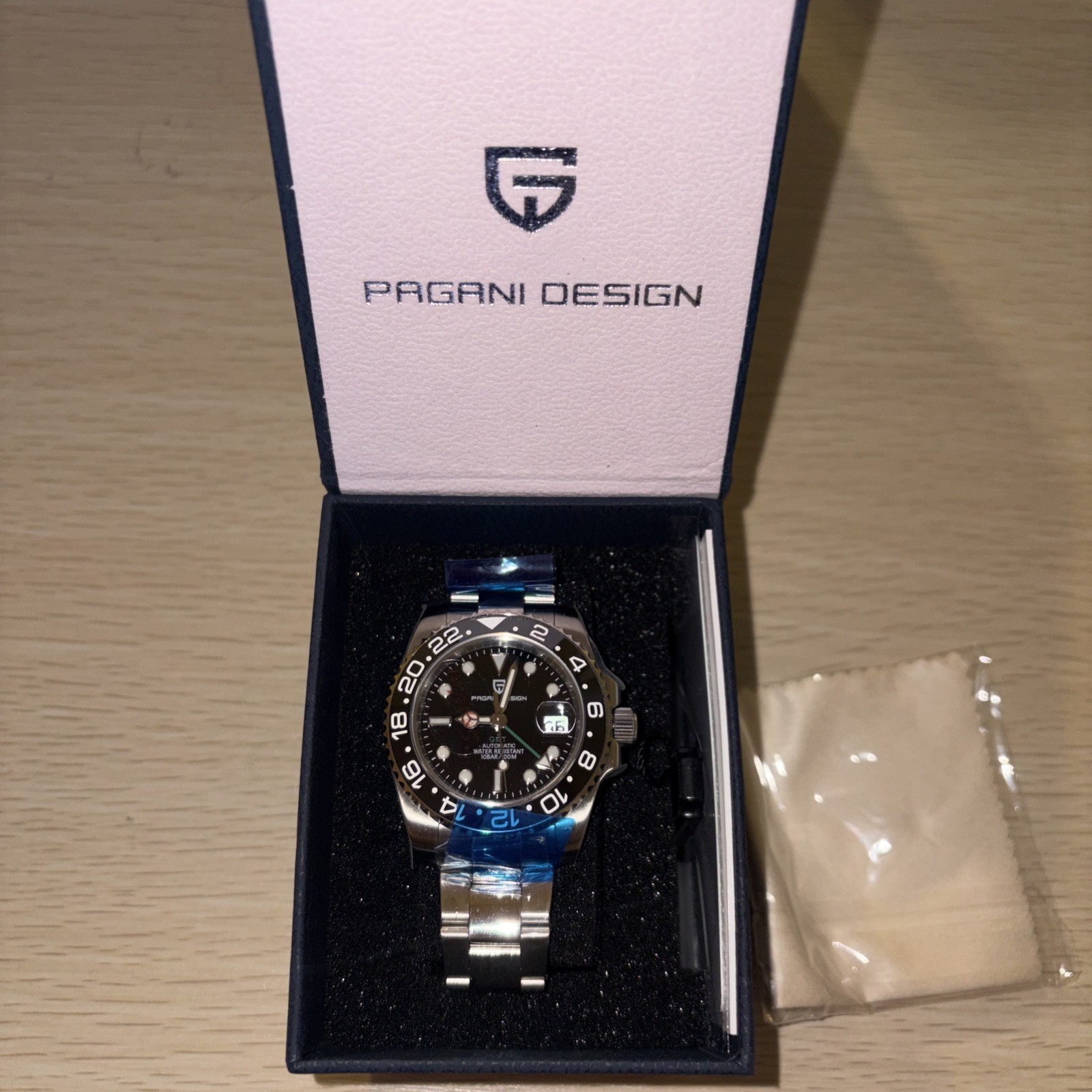Pagani Design PD-1662 Master GMT Ceramic Black Bezel Automatic Watch