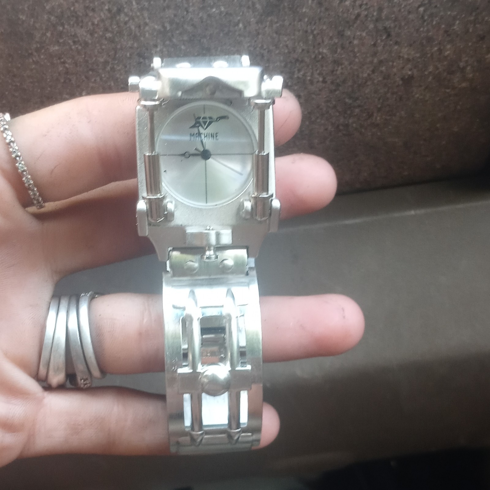 Valenti Women’s Quartz Analog Silver Dial Silver Tone Bracelet Rectangle Watch