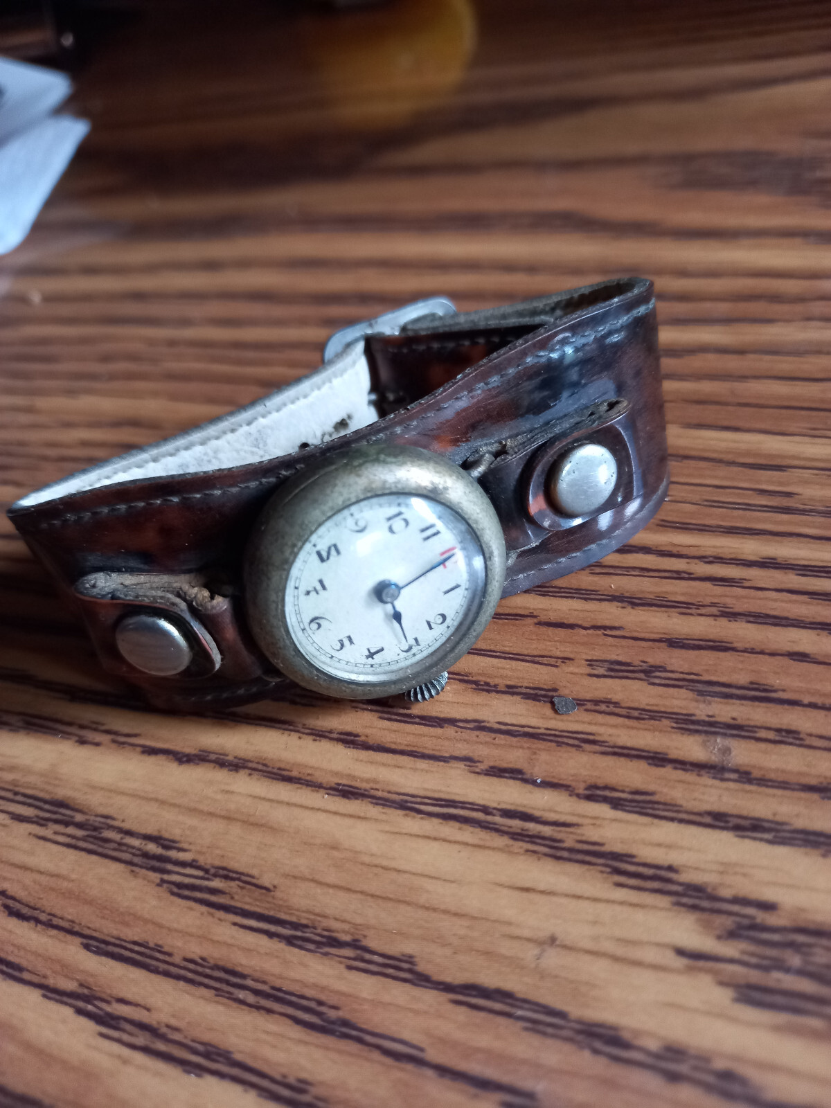 Rare Military Antique Wrist Watch Manual Wind Billabong Band for repair