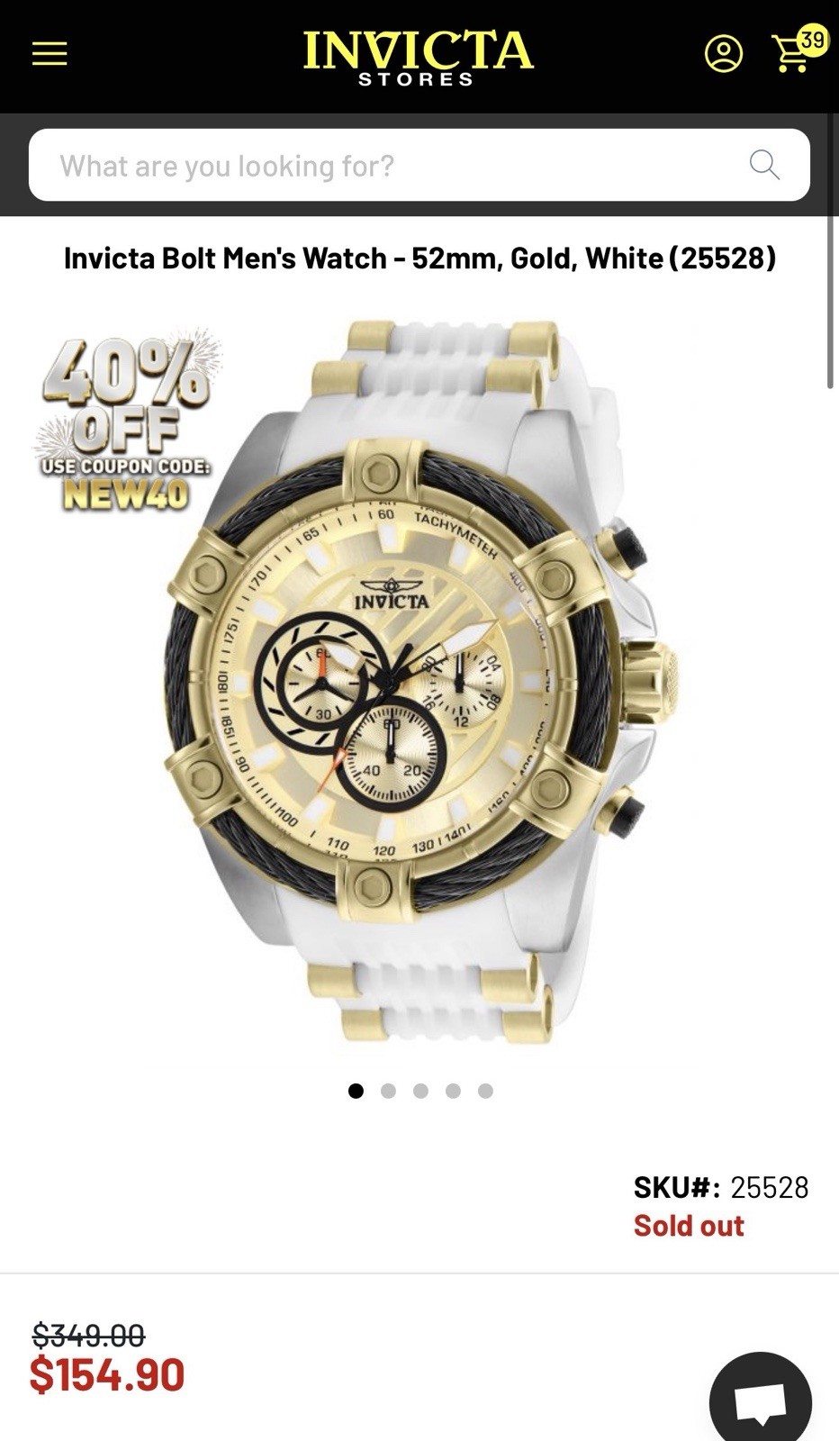 Invicta Bolt 52m 25528