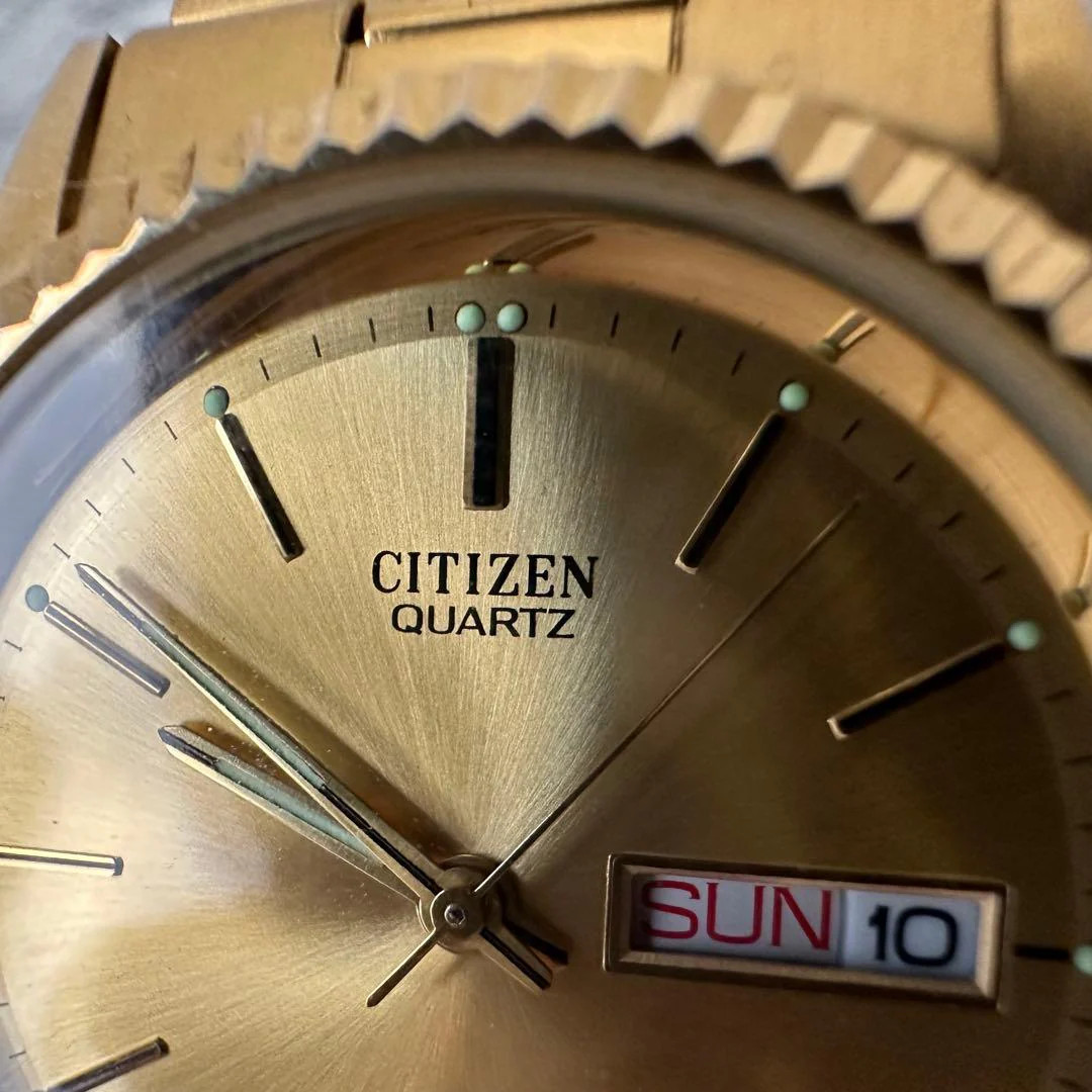 CITIZEN 6100-S26585 Gold Quartz Mens Watch 1.38in
