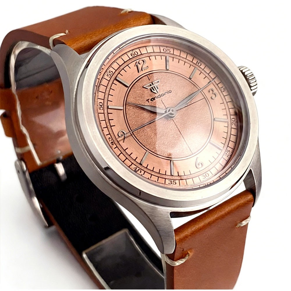 Tandorio Retro 38mm Men Automatic Field Watch Sapphire NH35/Asia2824 Clear Back