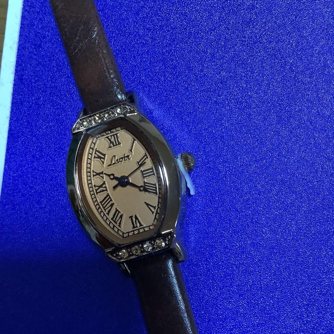 Lsotr Analog Watch Brown Leather Timepiece Mint Authentic Stone Dial